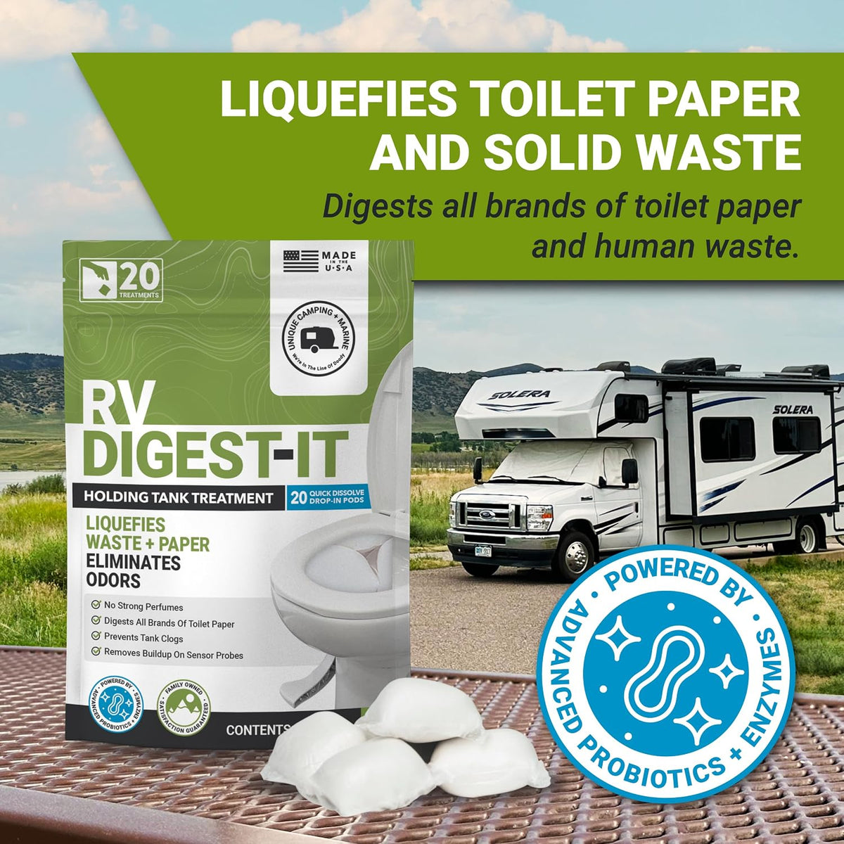 RV Digest-It Drop-In Pods RV Tank Treatment, 20 Count