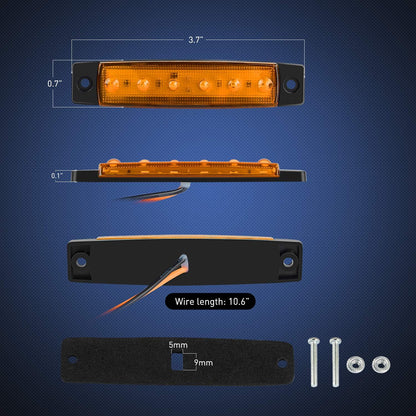Side Marker Light 30PCS 3.8" Warning Lamps Kit